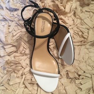 Michael by Michael Kors White and Black Sandals